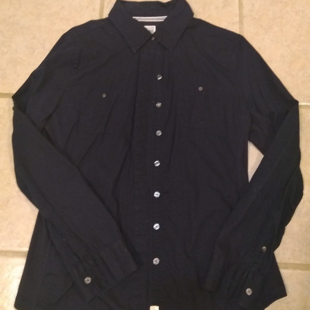 Converse button down shirt navy blue size Large